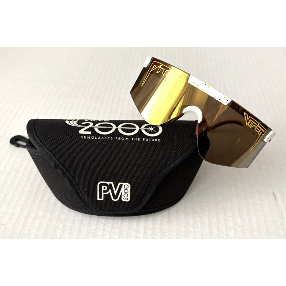 Pit Viper 2000 THE BEL AIR ORIGINAL 2.0 Sunglasses and Case Polarized Gold UVAB